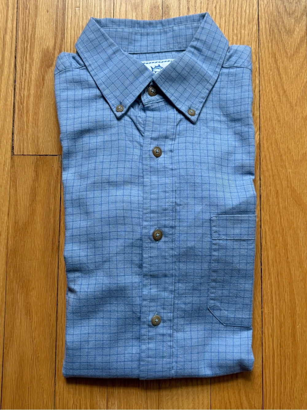 Southern Tide Men’s Long Sleeve Dress Shirt Trim Fit Medium Blue Checks